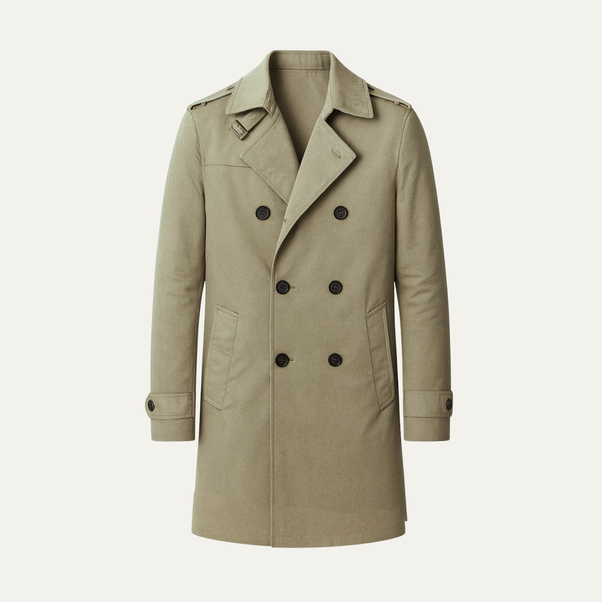 Men's Slim Fit Trench Coat Single Breasted Notched Collar - VibreMode
