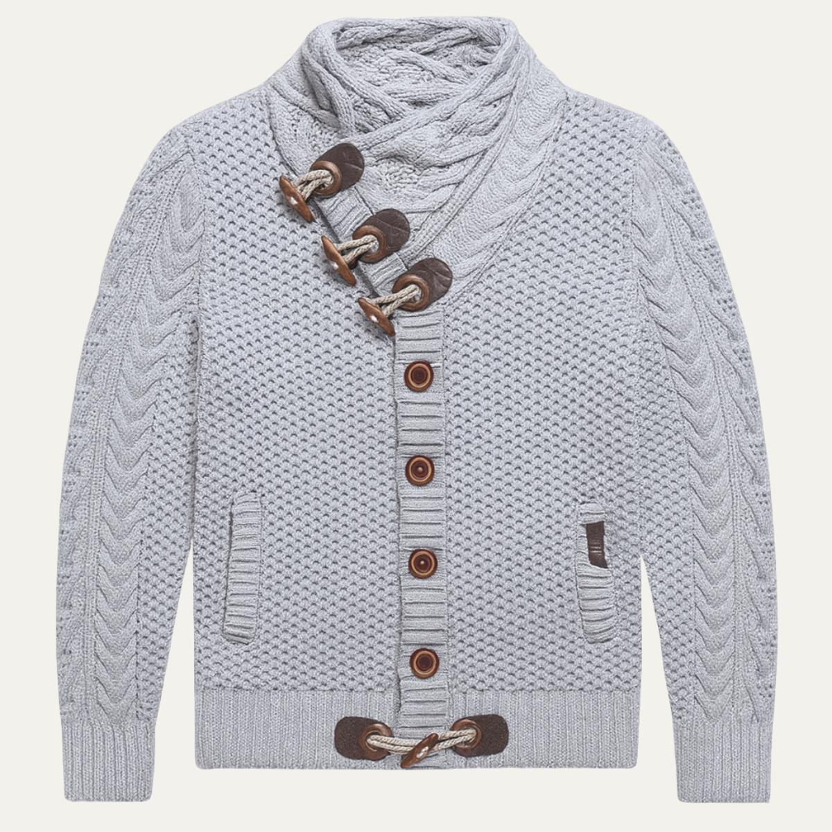 Men's Knitted Cardigan Buttoned Winter Sweater - VibreMode