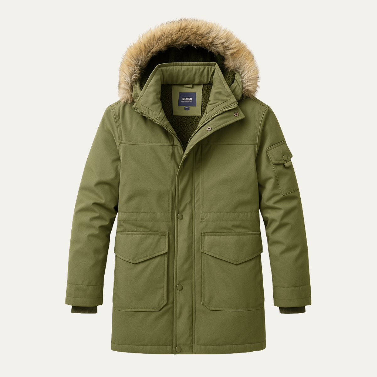 Tropea Men's Cotton Padded Jacket Fur Collar - VibreMode
