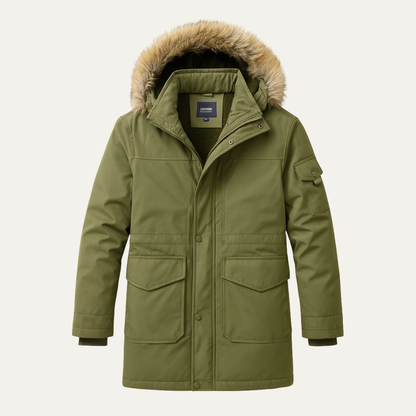Tropea Men's Cotton Padded Jacket Fur Collar - VibreMode