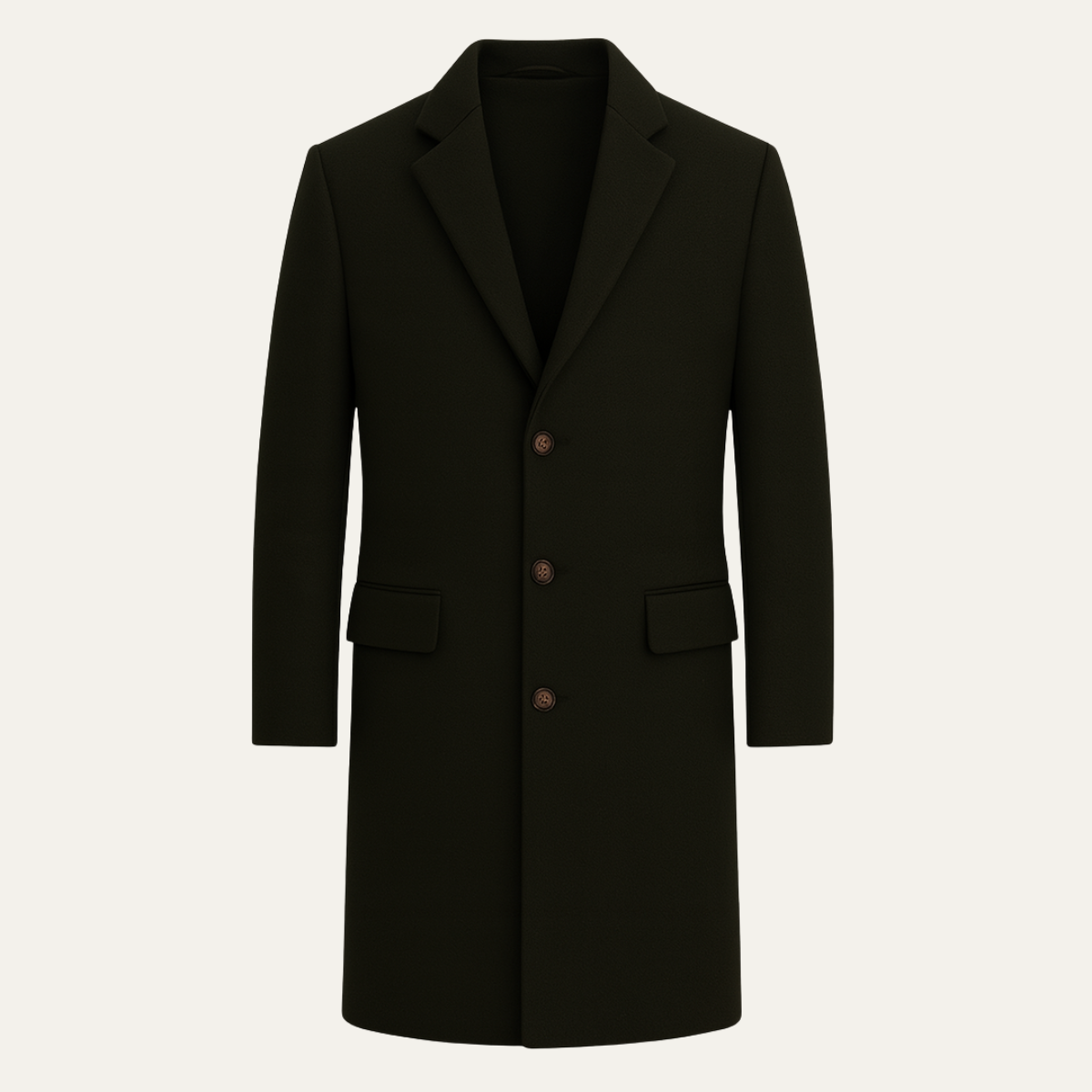 Men's Wool Blend Overcoat Single Breasted - VibreMode