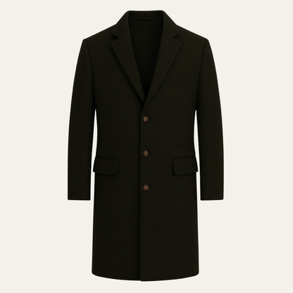 Men's Wool Blend Overcoat Single Breasted - VibreMode