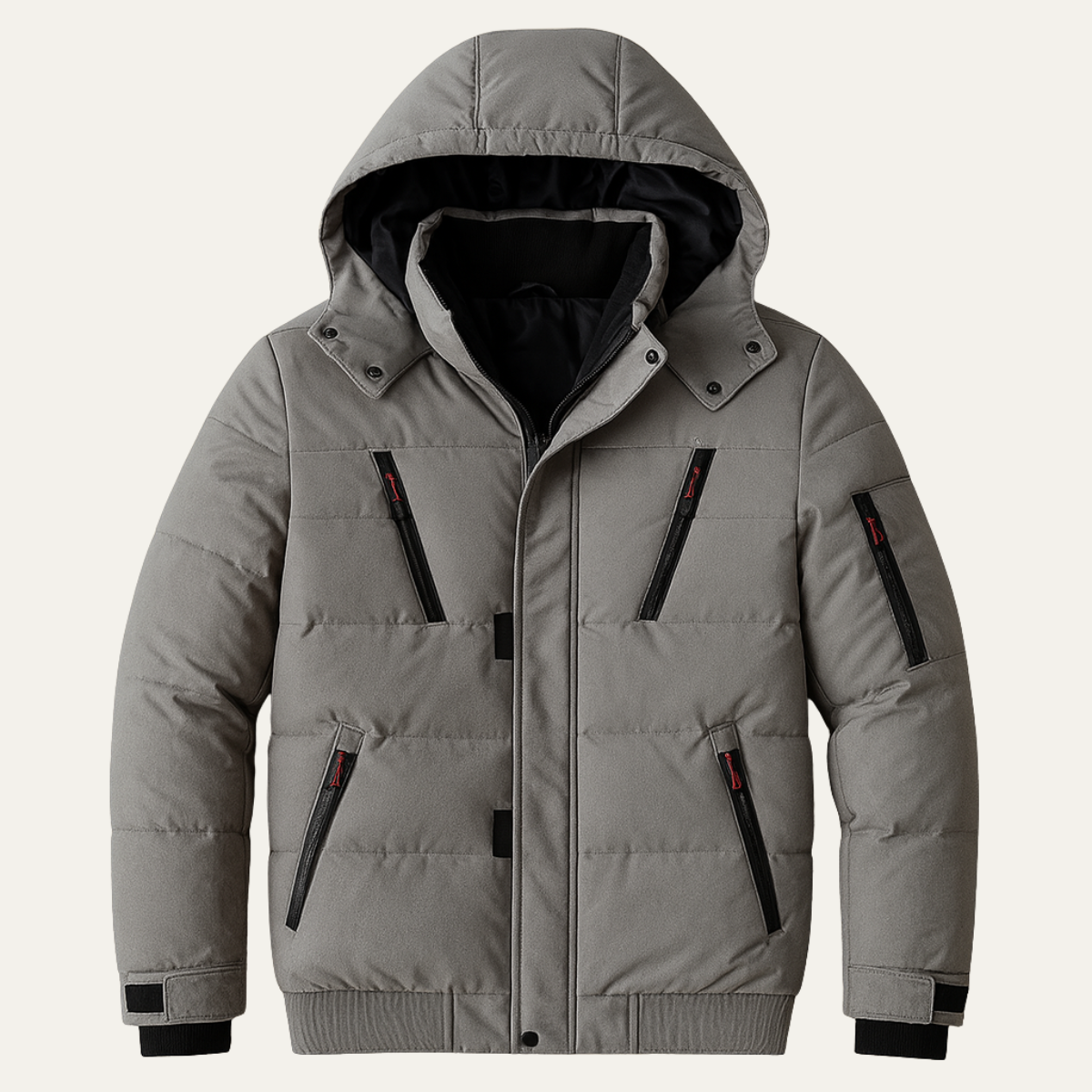Men's Padded Hooded Puffer Jacket Warm - VibreMode