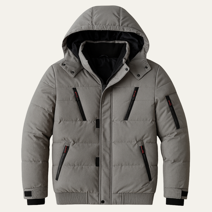 Men's Padded Hooded Puffer Jacket Warm - VibreMode