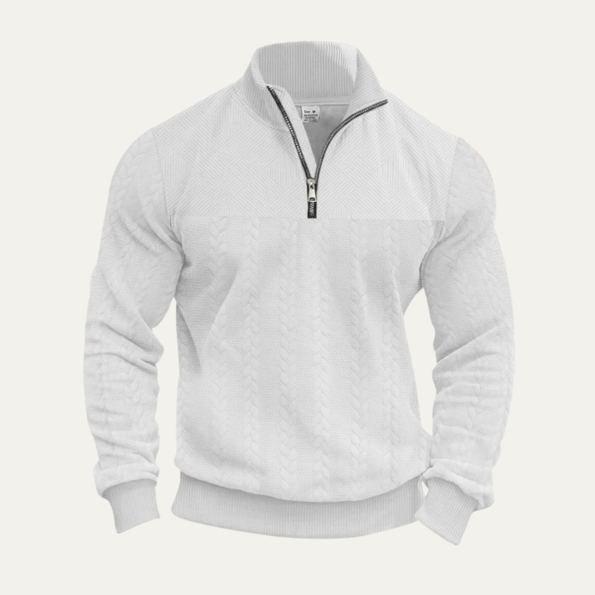 Men's Half Zip Knit Sweater Jacquard Pattern Warm