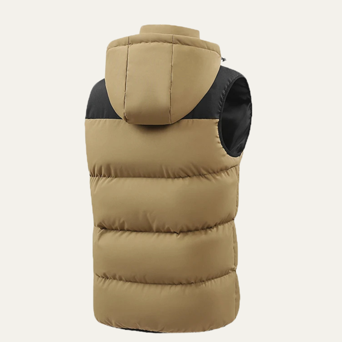 Men's Warm Hooded Puffer Vest Zip Pockets