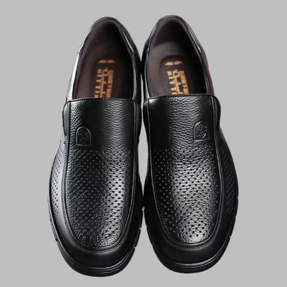 Men's Leather Casual Shoes Genuine Leather Brown - VibreMode