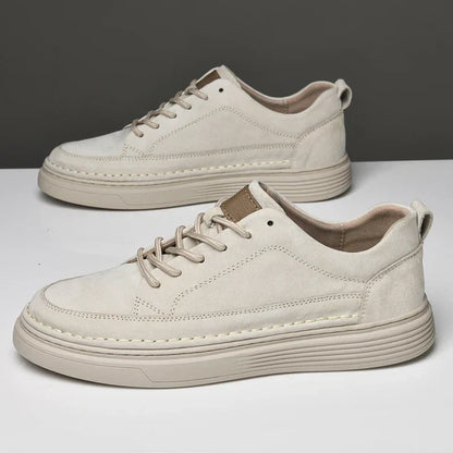 Men's Casual Lace-Up Sneakers Contrast Sole Black