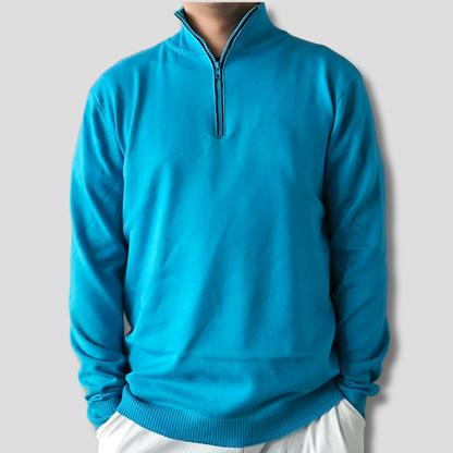 Men's Half-Zip Sweater Layered Style