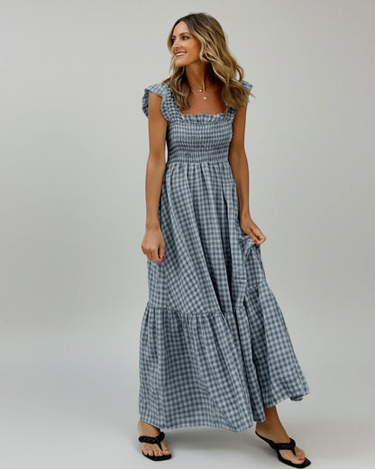 Women's Maxi Dress Gingham Print