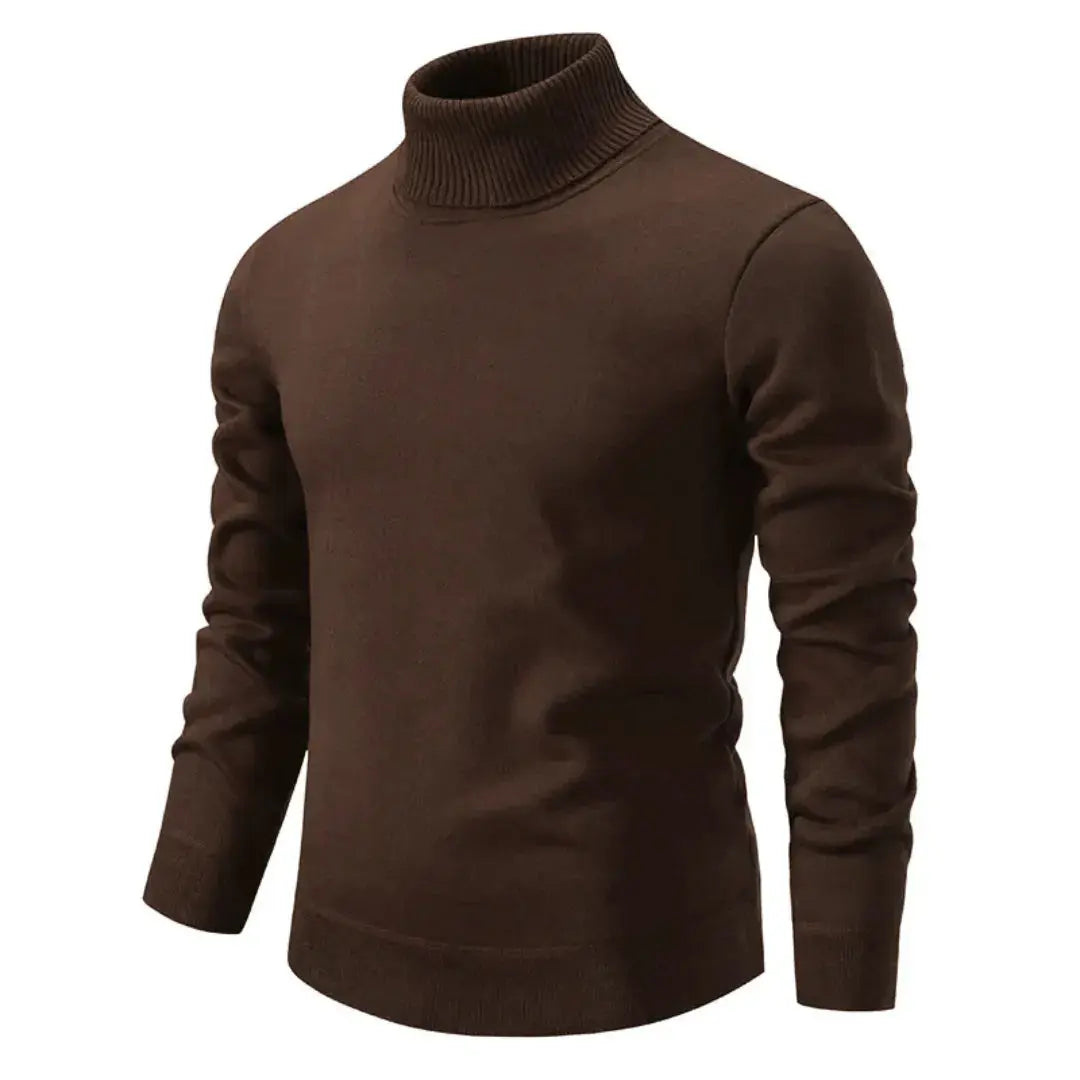 Men's Turtleneck Sweater Ribbed Design - VibreMode