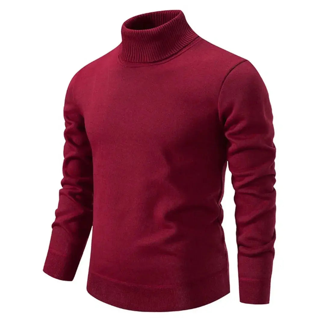 Men's Turtleneck Sweater Ribbed Design