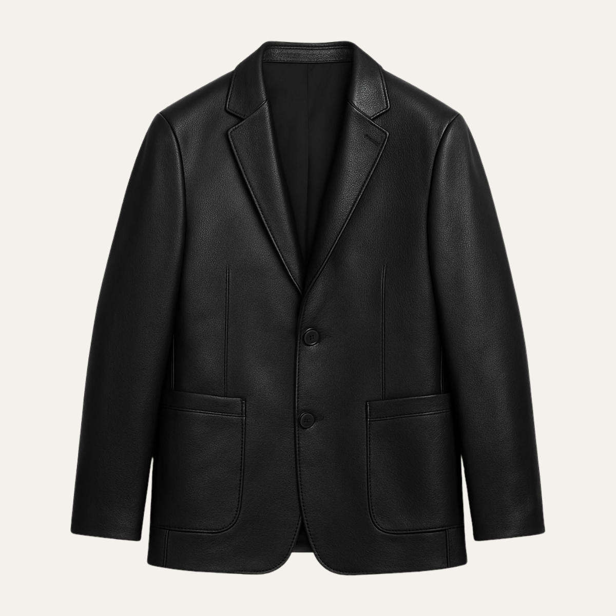 Men's Faux Leather Smart Blazer Jacket - VibreMode