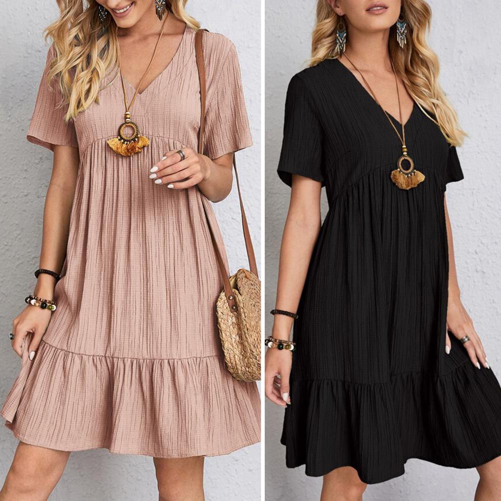 Women's V-Neck Tiered Dress