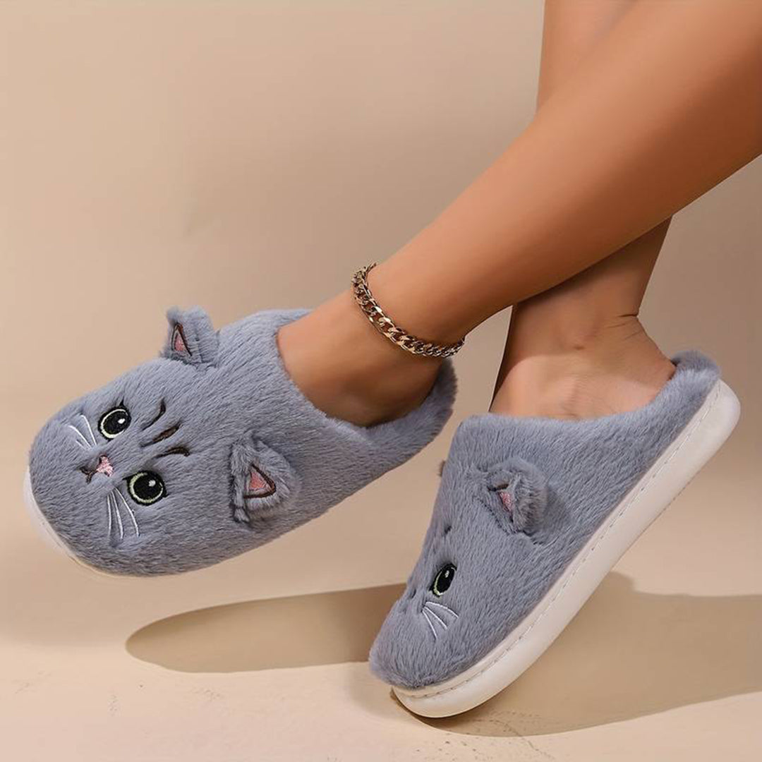 Cozy Cat Slippers Warm Fleece