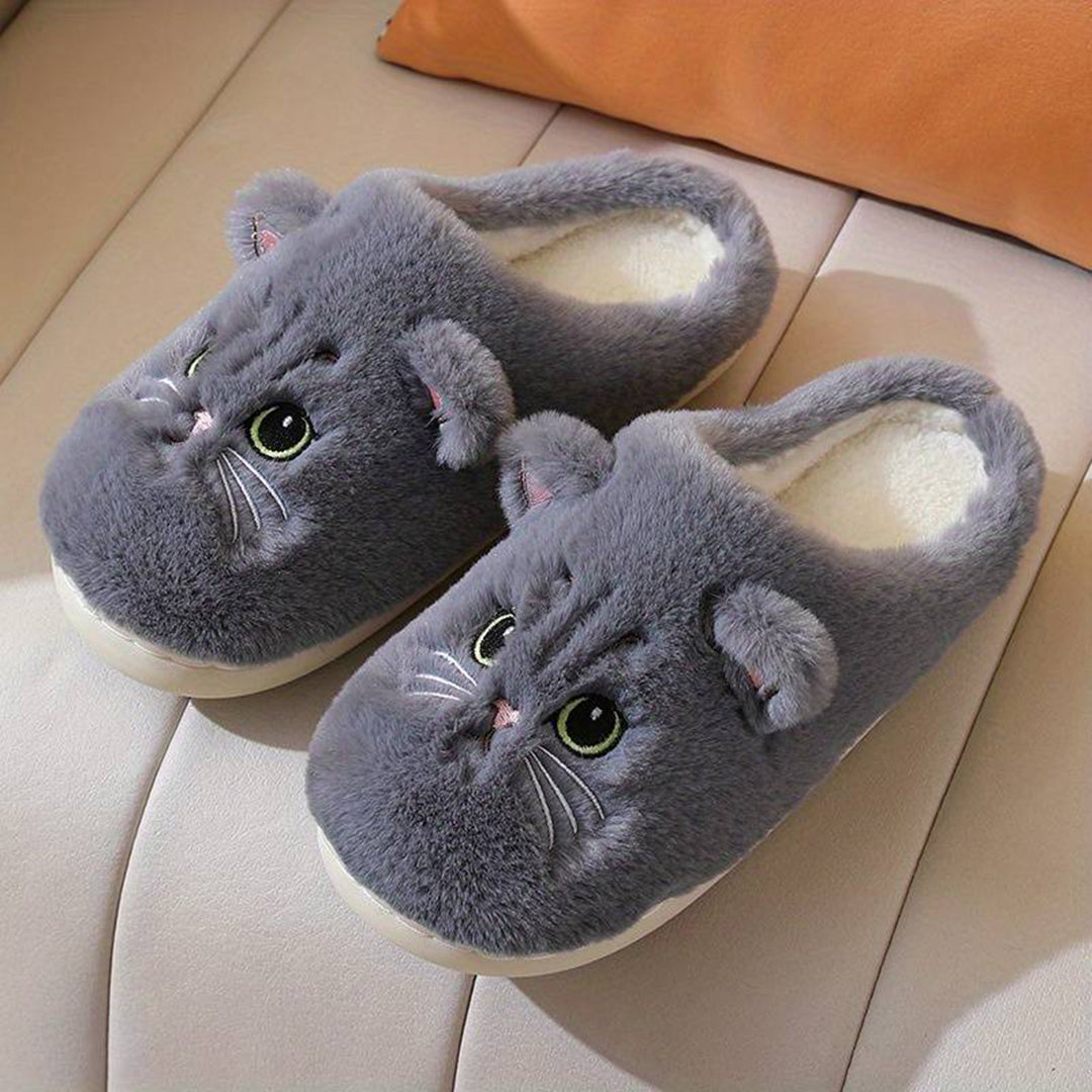 Cozy Cat Slippers Warm Fleece