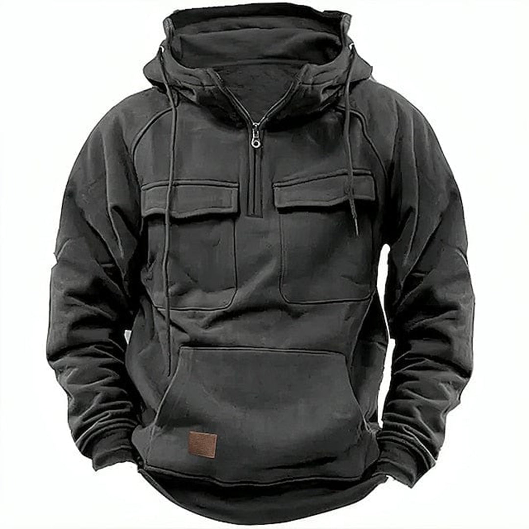 Men's Retro Motorcycle Hoodie Rugged Cotton Casual - VibreMode