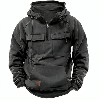 Men's Retro Motorcycle Hoodie Rugged Cotton Casual - VibreMode