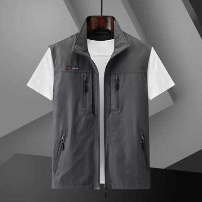 Men's Travel Vest Multi-Pocket Cotton Summer