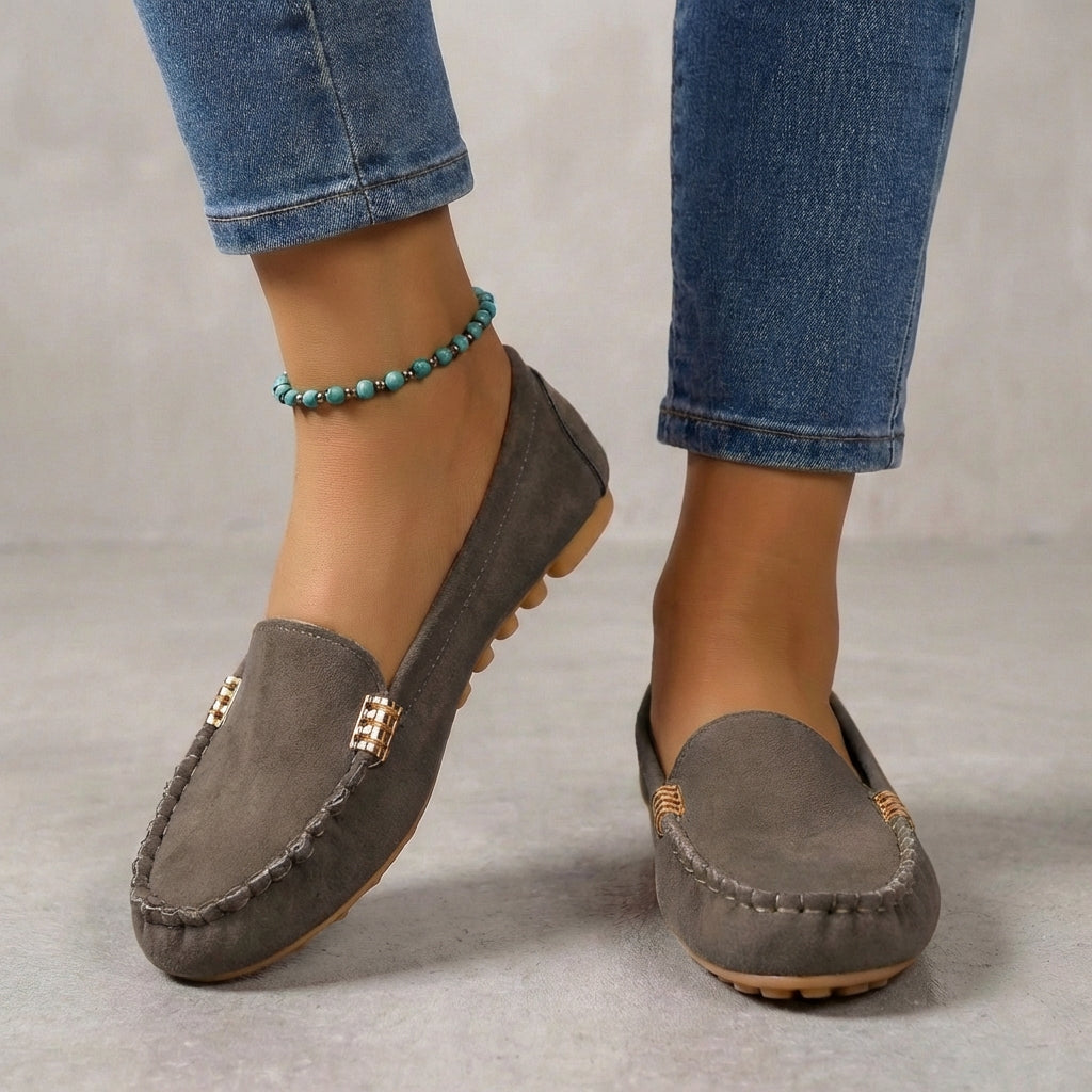 Men's Orthopedic Moccasin Shoes Metallic Accents