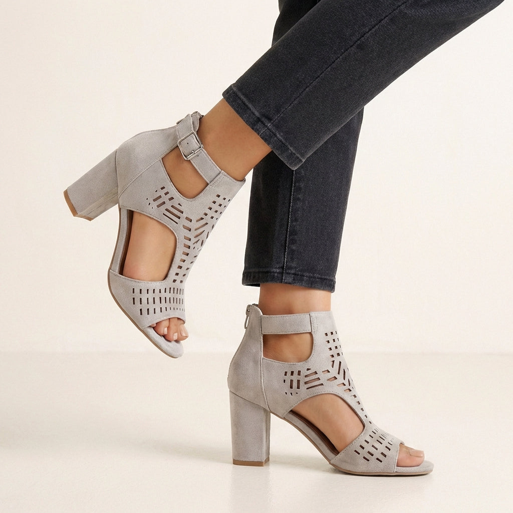 Women's Block Heel Cut-Out Sandal