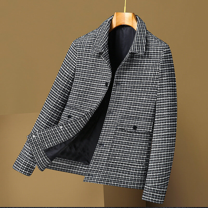 Classic Checkered Wool Coat
