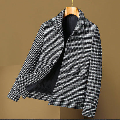 Classic Checkered Wool Coat