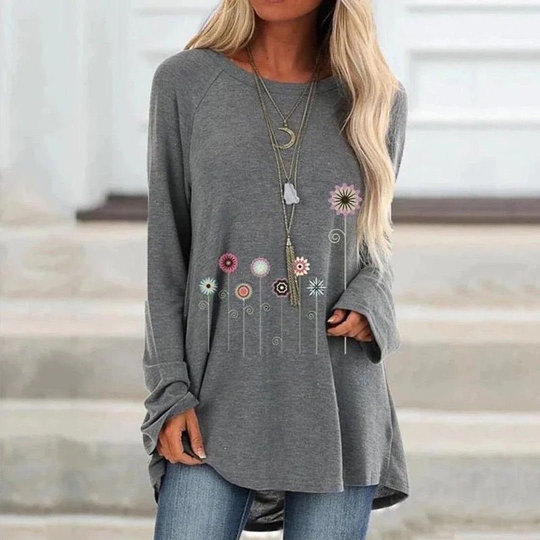 Women's Embroidered Sweatshirt Soft Floral 3D Design - VibreMode