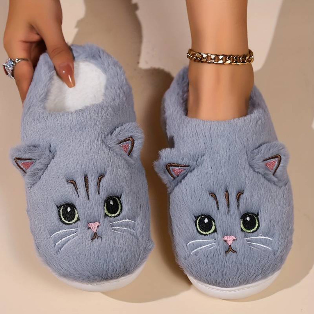 Cozy Cat Slippers Warm Fleece