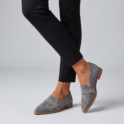 Orthopedic Loafers Pointed Toe Leather Brown