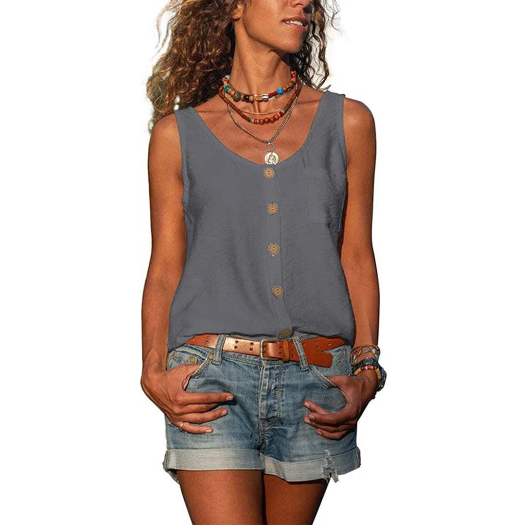 Women's Sleeveless Loose Fit Blouse - VibreMode