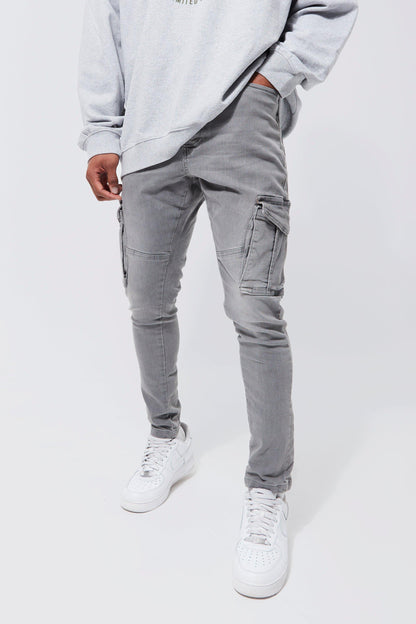 Men's Stretch Jeans Dark Blue Cotton - VibreMode