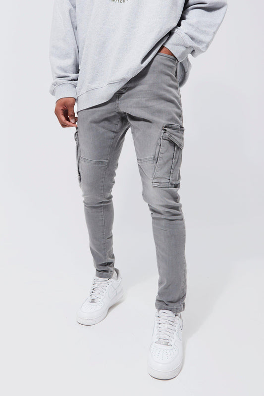 Men's Stretch Jeans Dark Blue Cotton - VibreMode