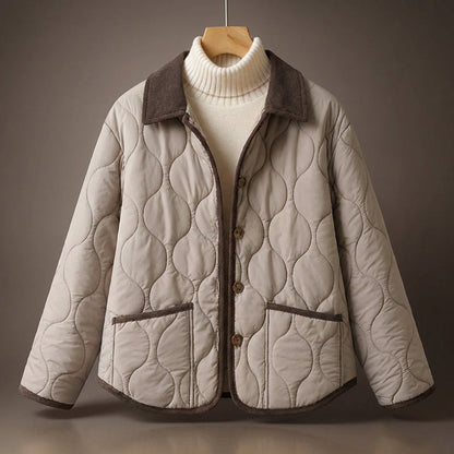 Quilted Corduroy Jacket Button Front