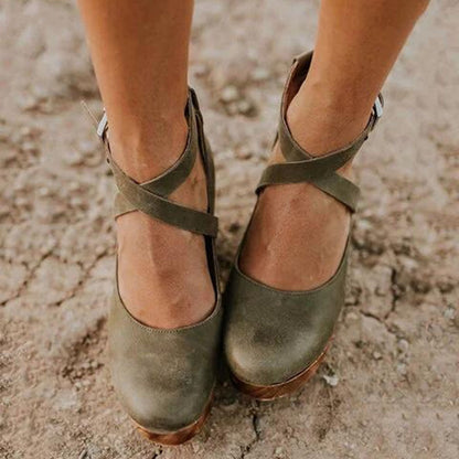 Ladies High Heel Buckle Sandals