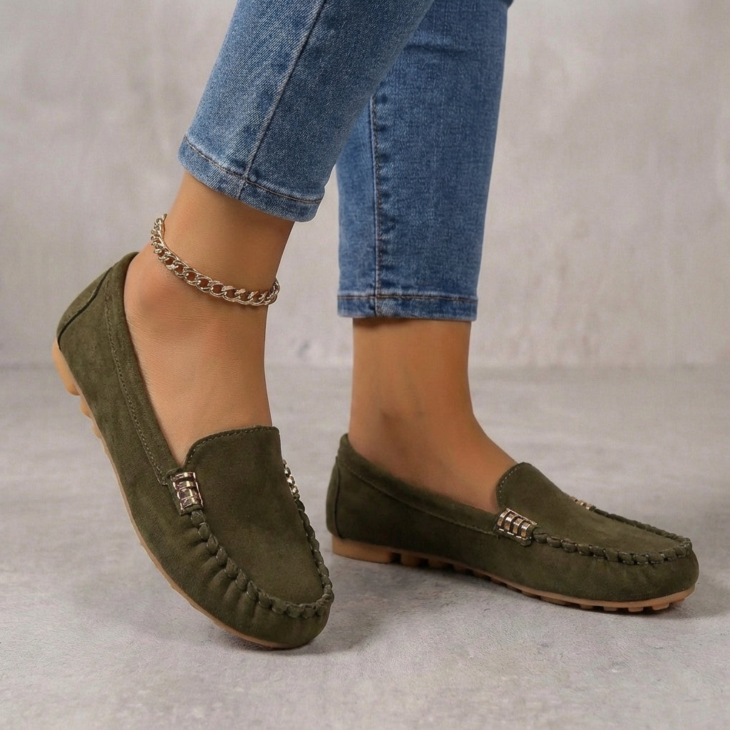 Men's Orthopedic Moccasin Shoes Metallic Accents