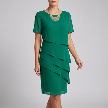 Women's Tiered Ruffle Dress Sheer Sleeves