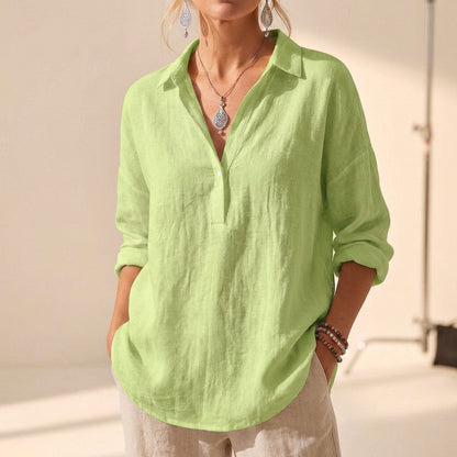Relaxed Fit Long Sleeve Shirt Summer Style