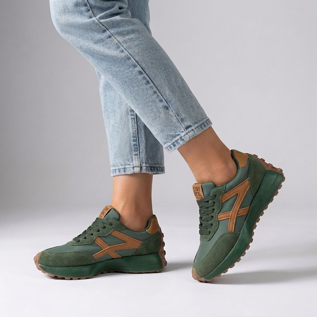 Lace Up Chunky Sole Sneakers Bold Graphic Detail