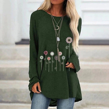 Women's Embroidered Sweatshirt Soft Floral 3D Design