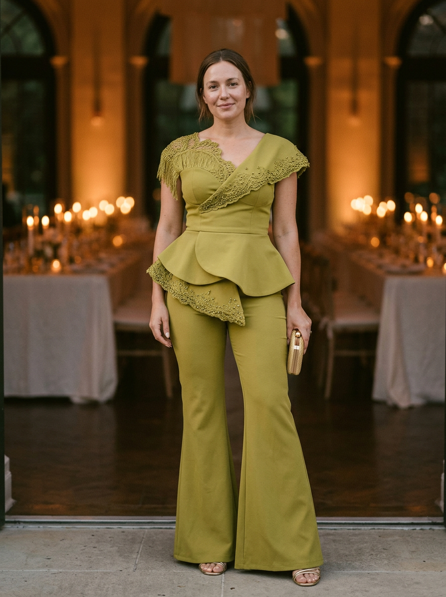 Women's Strapless Jumpsuit Peplum Waist Feather Detail