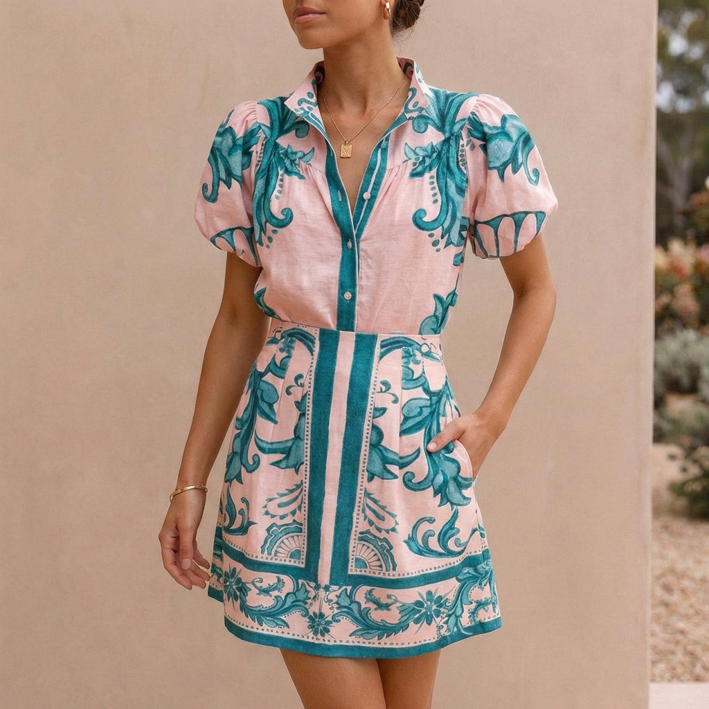 Women's Puff Sleeve Mini Dress A-Line Silhouette
