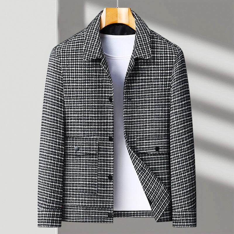 Classic Checkered Wool Coat