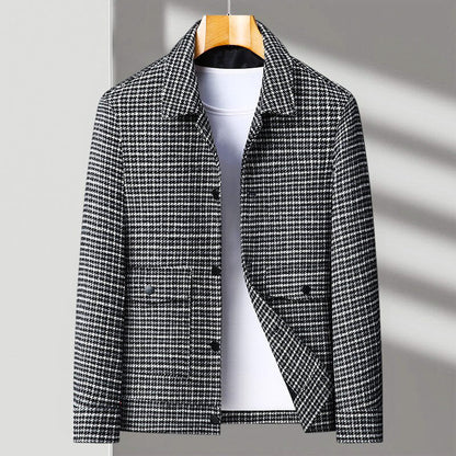 Classic Checkered Wool Coat