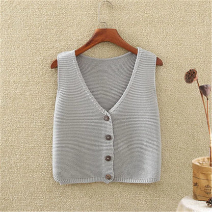 Women's Knit Button Vest