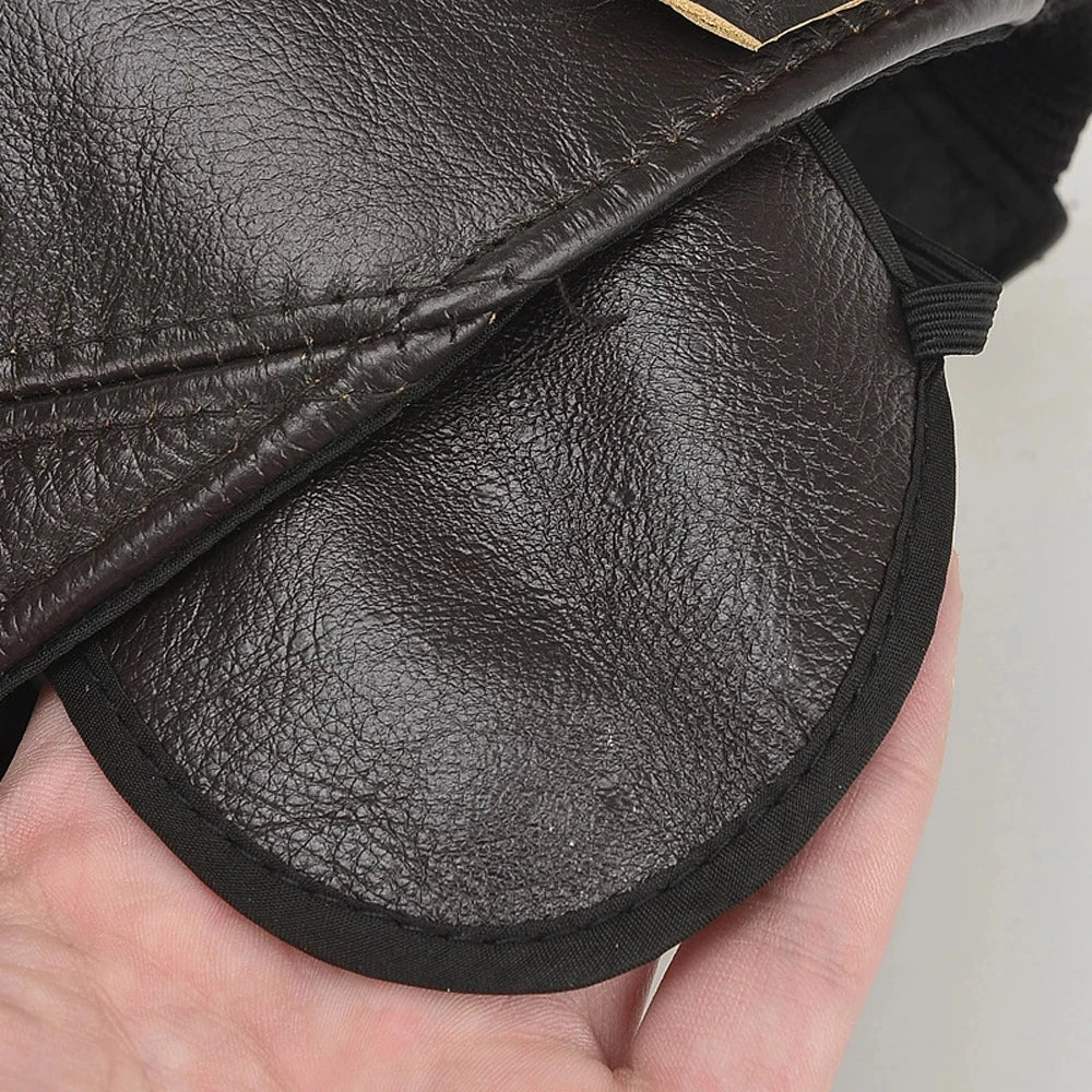 Authentic Brown Leather Baseball Cap