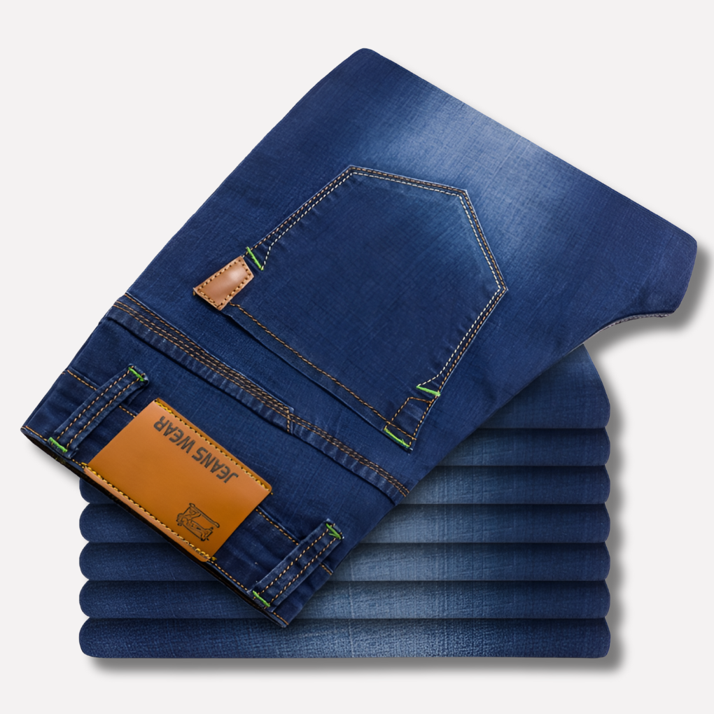 Men's Straight Leg Jeans Durable Denim