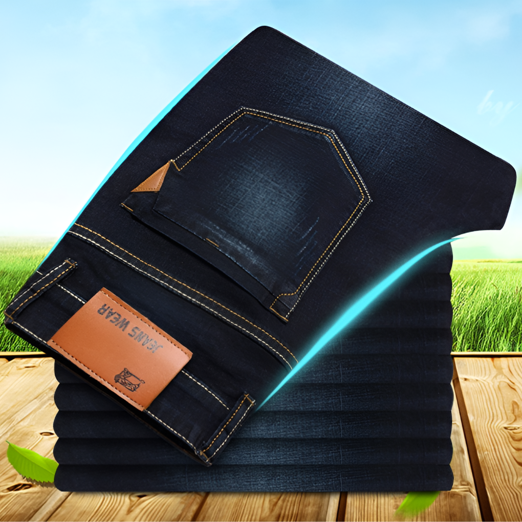 Men's Straight Leg Jeans Durable Denim