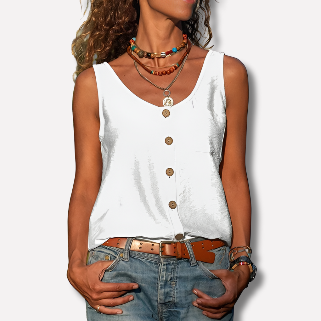 Women's Sleeveless Button Down Shirt Lightweight