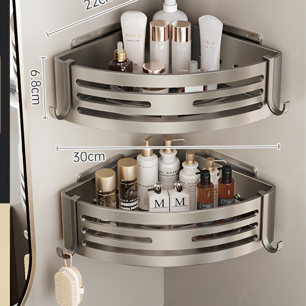 2 Tier Corner Shower Caddy Adhesive - VibreMode